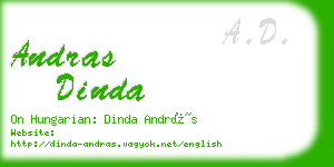 andras dinda business card